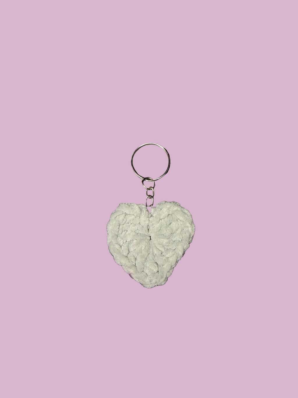 Large Crochet Heart Keychain