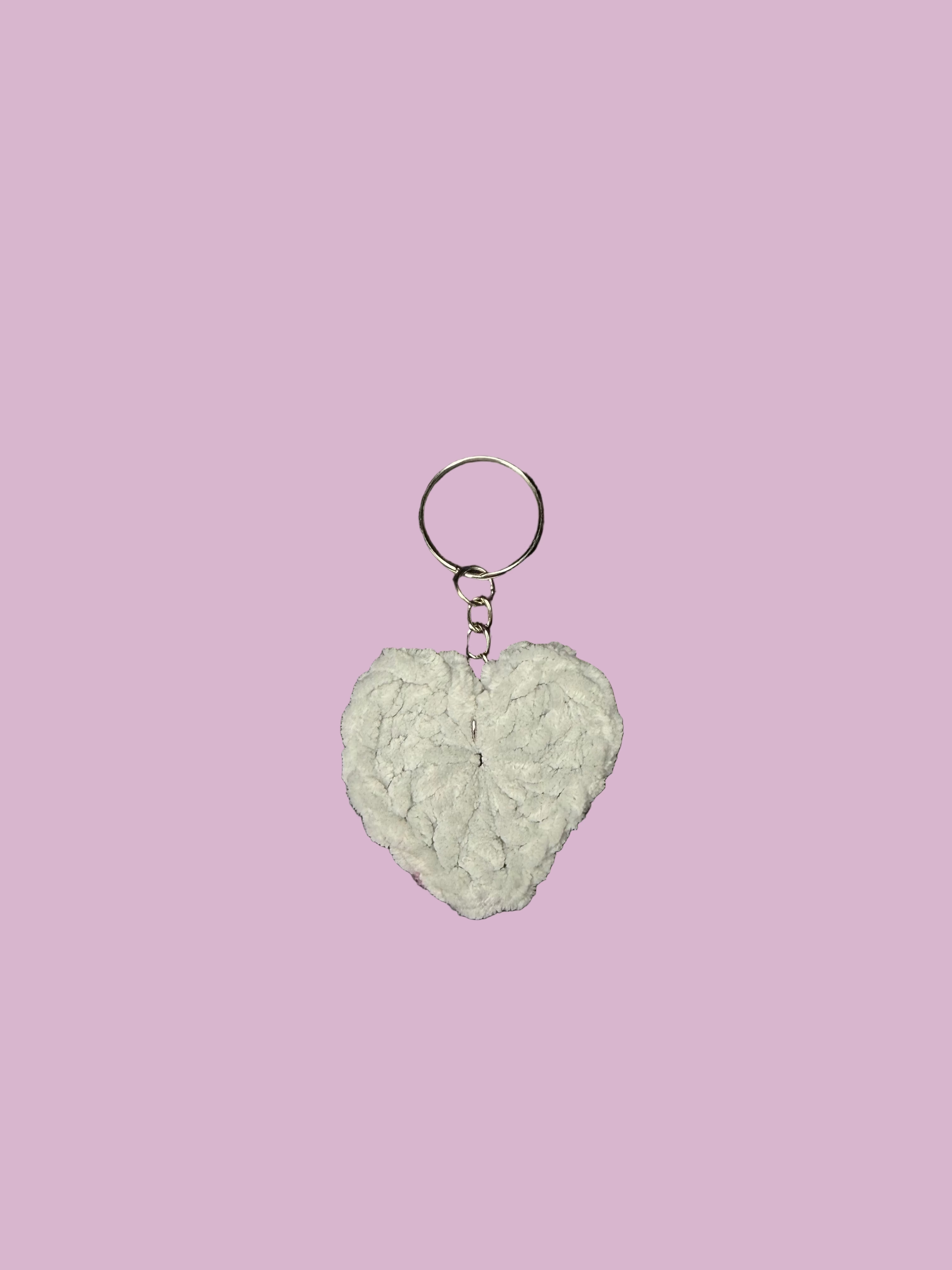 Large Crochet Heart Keychain