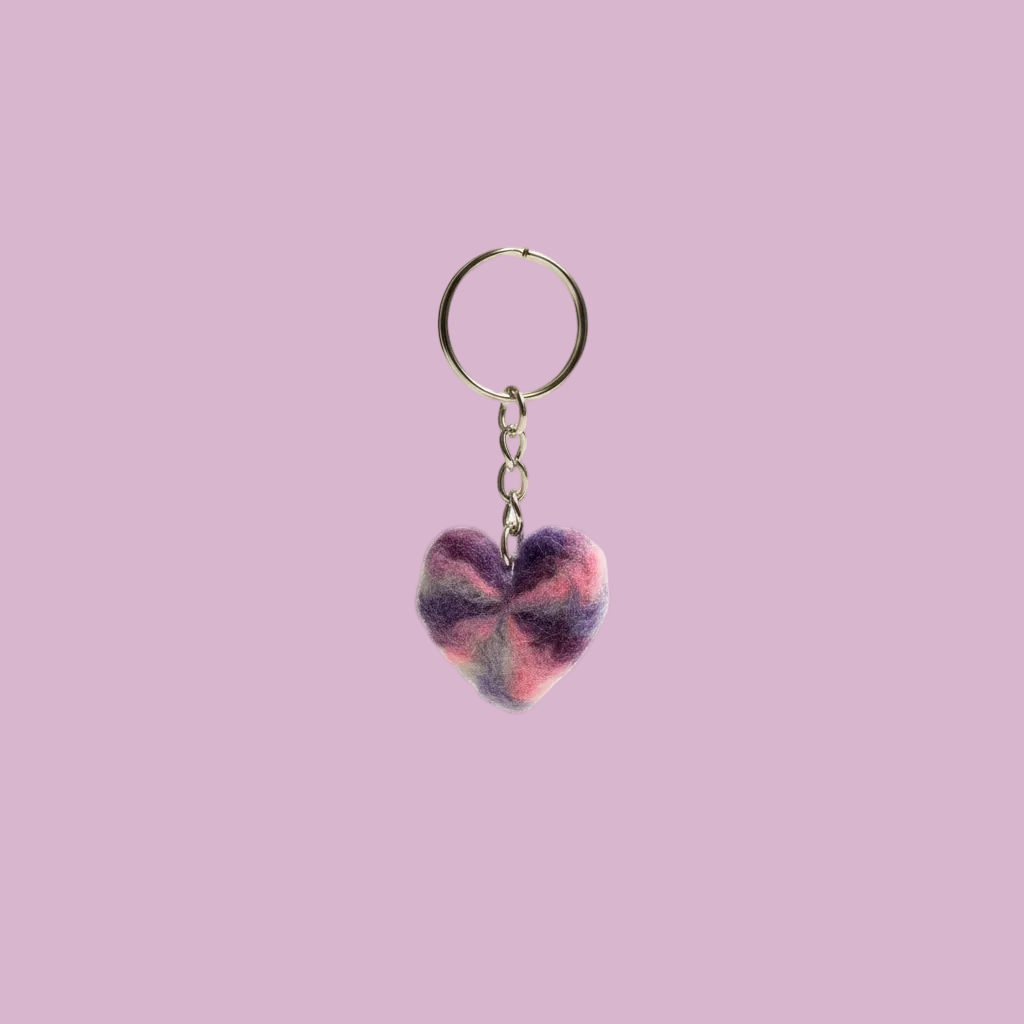 Small Crochet Heart Keychain